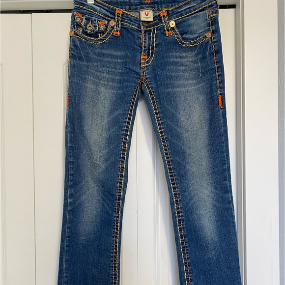 True Religion World Tour Billy Big T Straight Leg Jean Rainbow Stitch Size 27 - Picture 4 of 4